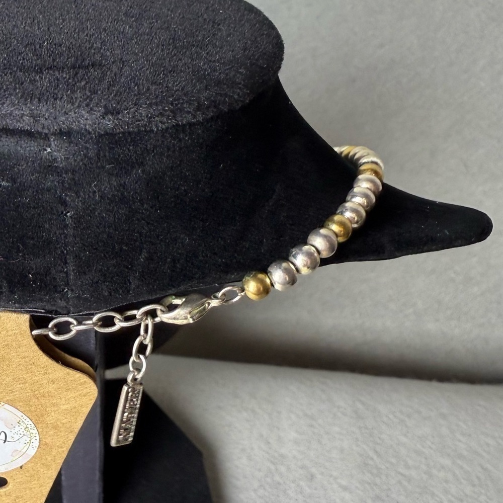 NAPiER Women’s Two Tone Gold and Silver Beaded Pendant Necklace - Picture 4 of 5